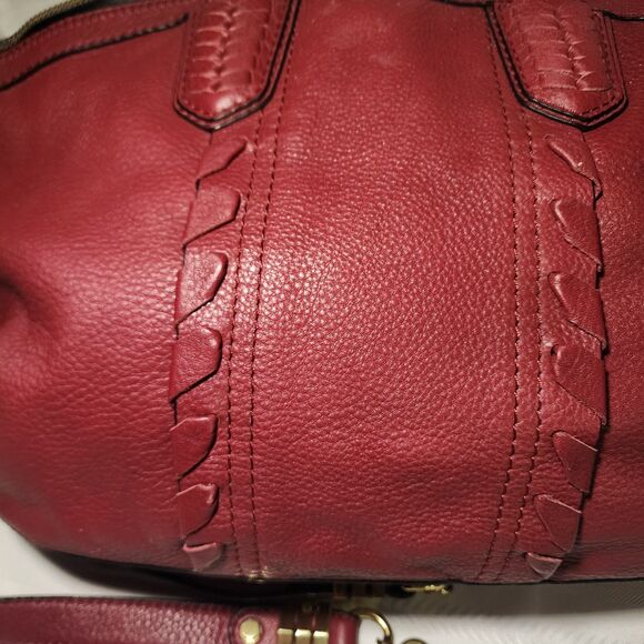 orYANY Cassie Raspberry Pebbled Leather XL Satchel Bag Detachable Shldr Strap - Picture 7 of 16